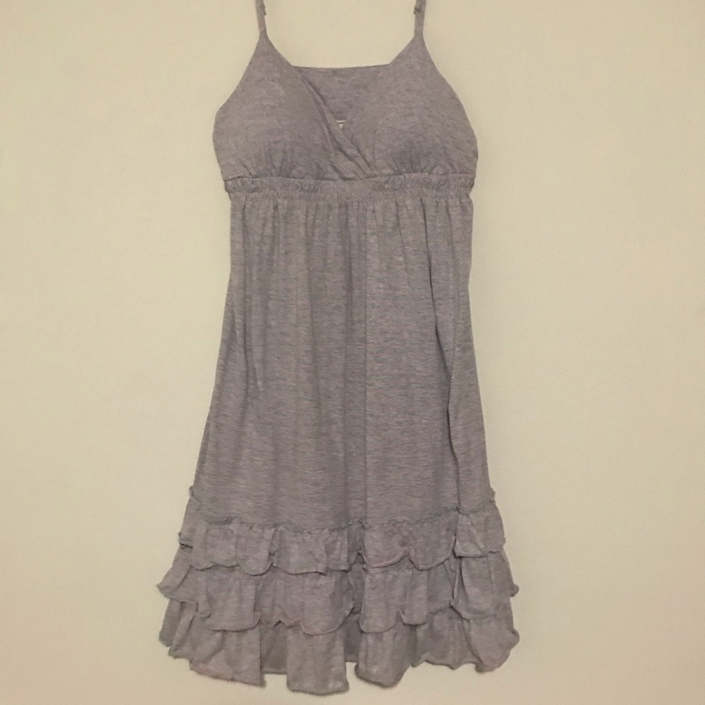 Grey and pink striped dress